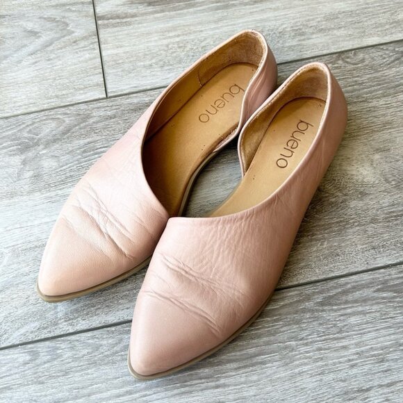 Bueno Shoes - Bueno Soft Leather Side Cut Flat Loafers